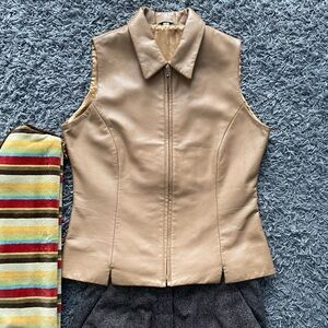 Vintage Leather Vest Tan